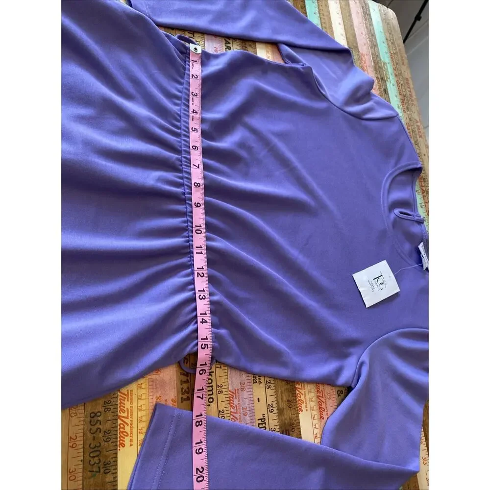 NEW The Tog Shop Petites Womens Dress 10P Knit Midi Lilac Purple Vintage 90s - Picture 10 of 12